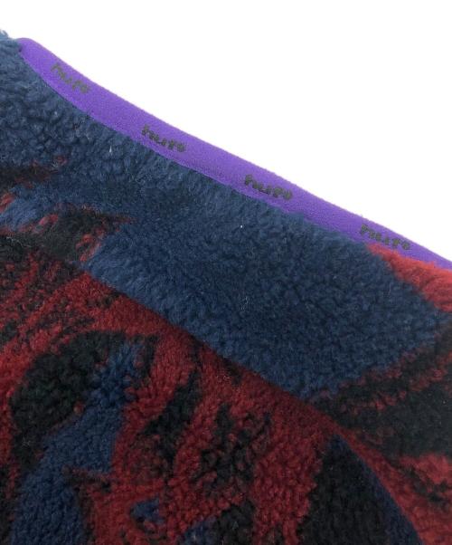 HUF（ハフ）HUF (ハフ) SATIVA FLORAL F/Z SHERPA レッド×ネイビー サイズ:XXLの古着・服飾アイテム