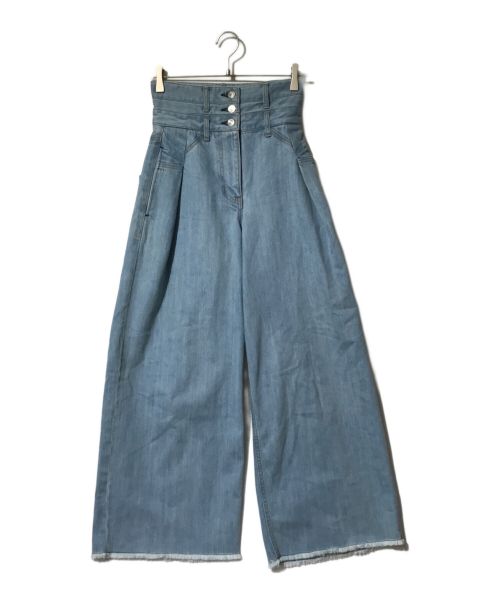 STUMBLY（スタンブリ―）STUMBLY (スタンブリ―) ハイウエストワイドパンツ インディゴ サイズ:36の古着・服飾アイテム