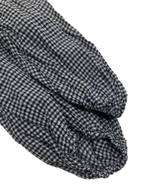BEARDSLEY（ビアズリー）BEARDSLEY (ビアズリー) 麻混ギンガムブラウス ブラック サイズ:Fの古着・服飾アイテム