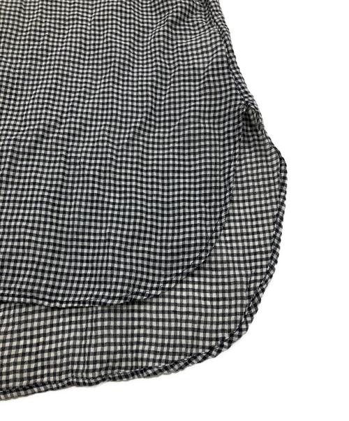 BEARDSLEY（ビアズリー）BEARDSLEY (ビアズリー) 麻混ギンガムブラウス ブラック サイズ:Fの古着・服飾アイテム