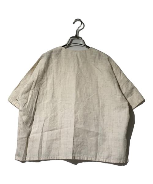 evam eva（エヴァムエヴァ）evam eva (エヴァムエヴァ) linen pattern pullover antique アイボリー サイズ:Mの古着・服飾アイテム