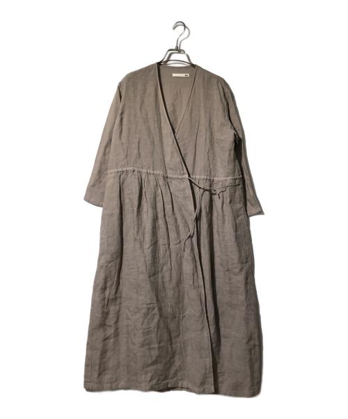 evam eva（エヴァムエヴァ）evam eva (エヴァムエヴァ) LINEN ROBE [SUMI] ベージュ サイズ:表記なしの古着・服飾アイテム