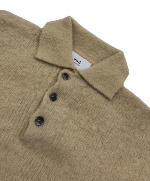 AMI Alexandre Mattiussi（アミアレクサンドルマテュッシ）AMI Alexandre Mattiussi (アミアレクサンドルマテュッシ) ヘアリーライトポロ メンズ アクアマリン ベージュ サイズ:Sの古着・服飾アイテム