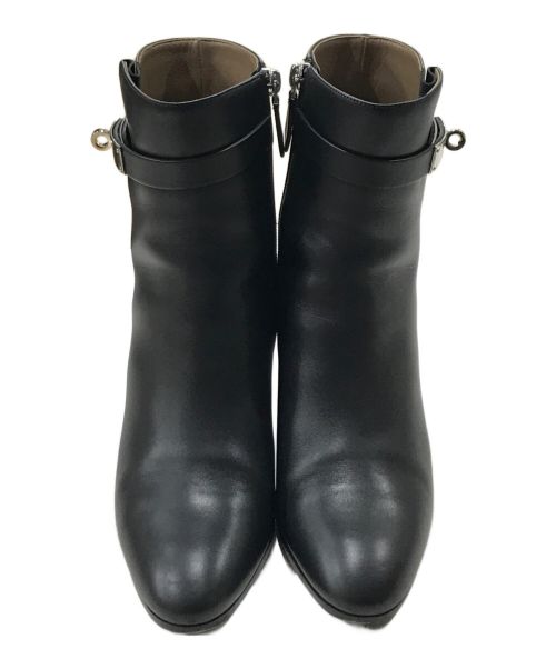 HERMES（エルメス）HERMES (エルメス) ケリー ショート レザー ブーツ ブラック サイズ:SIZE 38 1/2の古着・服飾アイテム