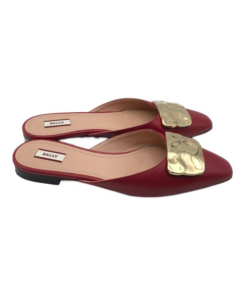BALLY（バリー）BALLY (バリー) レザーミュール レッド サイズ:37の古着・服飾アイテム