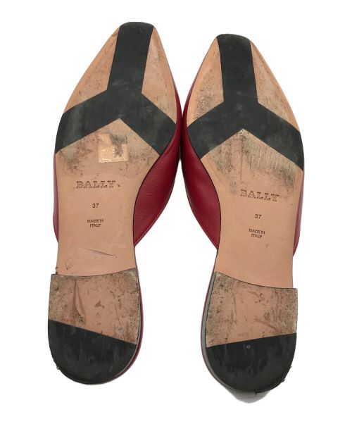 BALLY（バリー）BALLY (バリー) レザーミュール レッド サイズ:37の古着・服飾アイテム