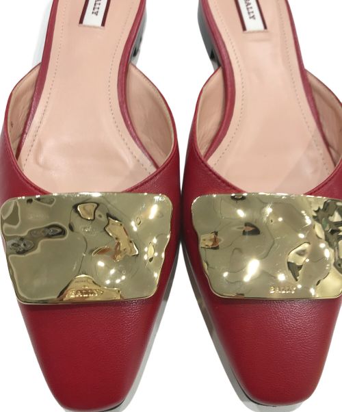 BALLY（バリー）BALLY (バリー) レザーミュール レッド サイズ:37の古着・服飾アイテム