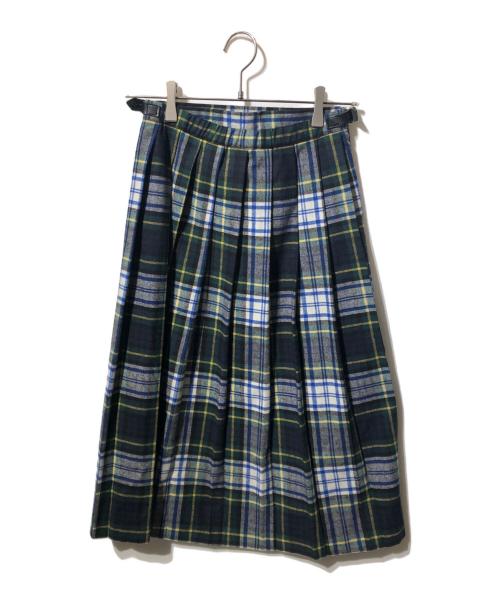 O'NEIL OF DUBLIN（オニールオブダブリン）O'NEIL OF DUBLIN (オニールオブダブリン) ウールブレンドチェックラップスカート グリーン サイズ:36の古着・服飾アイテム