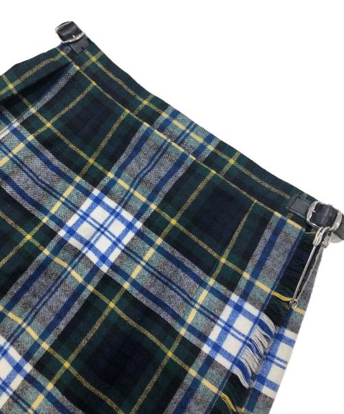 O'NEIL OF DUBLIN（オニールオブダブリン）O'NEIL OF DUBLIN (オニールオブダブリン) ウールブレンドチェックラップスカート グリーン サイズ:36の古着・服飾アイテム