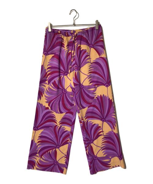 DRIES VAN NOTEN（ドリスヴァンノッテン）DRIES VAN NOTEN (ドリスヴァンノッテン) フラワープリントレーヨンイージーパンツ パープル サイズ:Sの古着・服飾アイテム