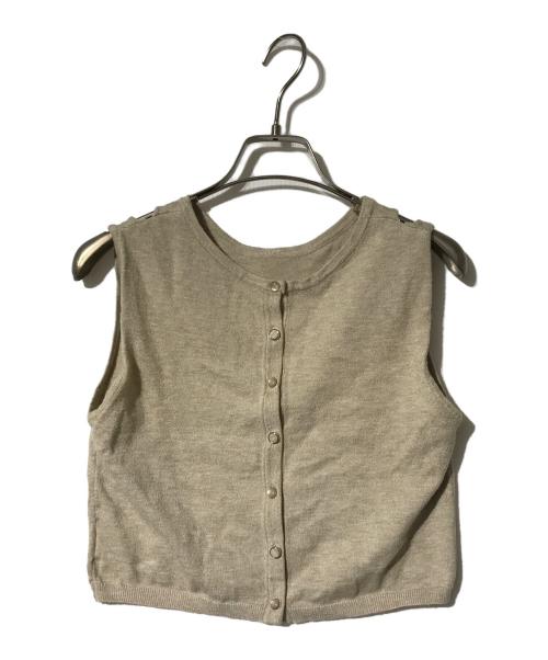 willfully（ウィルフリー）willfully (ウィルフリー) slit tank & seed stitch CD knit ensemble ベージュ サイズ:FREEの古着・服飾アイテム