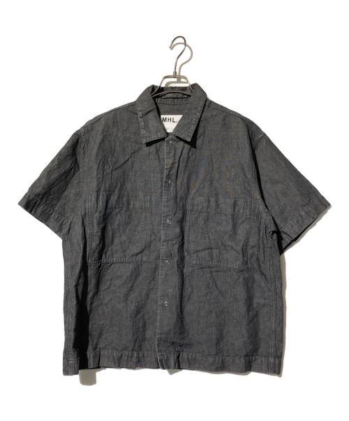 MHL（エムエイチエル）MHL (エムエイチエル) フェードコットンリネンシャツ グレー サイズ:Ｍの古着・服飾アイテム