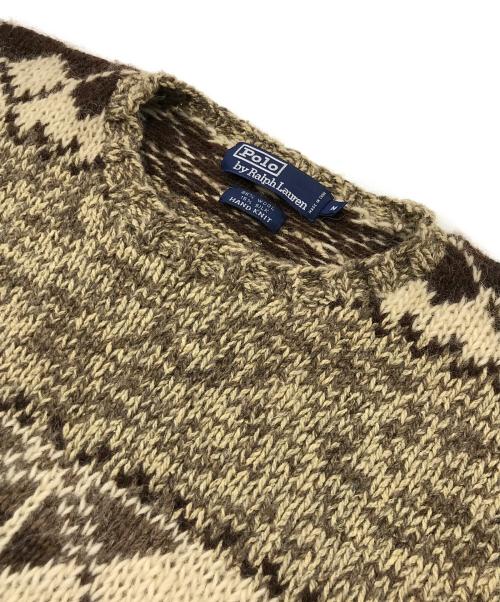 POLO RALPH LAUREN（ポロ・ラルフローレン）POLO RALPH LAUREN (ポロ・ラルフローレン) ウールシルクブレンドノルディックセーター ベージュ サイズ:Mの古着・服飾アイテム