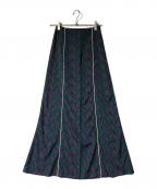 TODAYFULトゥデイフル）の古着「総柄スカート」｜パープル×グリーン