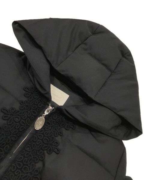 Aveniretoile（アベニールエトワール）Aveniretoile (アベニールエトワール) 刺繍レース ダウンコート ブラック サイズ:36の古着・服飾アイテム