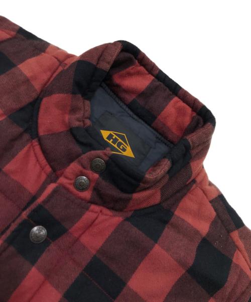 HG（エイチジー）HG (エイチジー) 袖ドッキング 中綿ジャケット ブラック×レッド サイズ:Mの古着・服飾アイテム