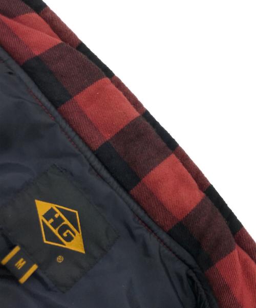 HG（エイチジー）HG (エイチジー) 袖ドッキング 中綿ジャケット ブラック×レッド サイズ:Mの古着・服飾アイテム
