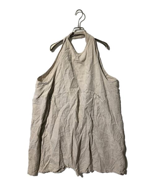 fog linen work（フォグリネンワーク）fog linen work (フォグリネンワーク) リネン バッククロス ジャンパースカート ベージュ サイズ:Fの古着・服飾アイテム