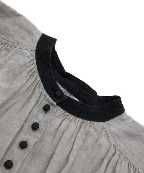 magali（マガリ）magali (マガリ) リネンノーカラーブラウス ベージュ サイズ:不明の古着・服飾アイテム