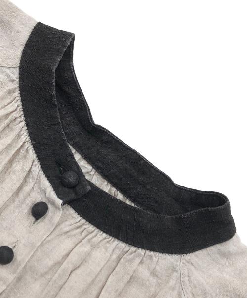 magali（マガリ）magali (マガリ) リネンノーカラーブラウス ベージュ サイズ:不明の古着・服飾アイテム