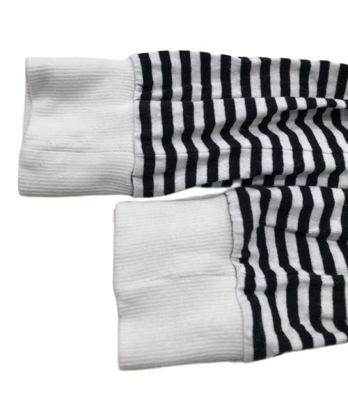 atelier naruse（アトリエナルセ）atelier naruse (アトリエナルセ) cotton border cut&sewn ホワイト×ブラック サイズ:FREEの古着・服飾アイテム