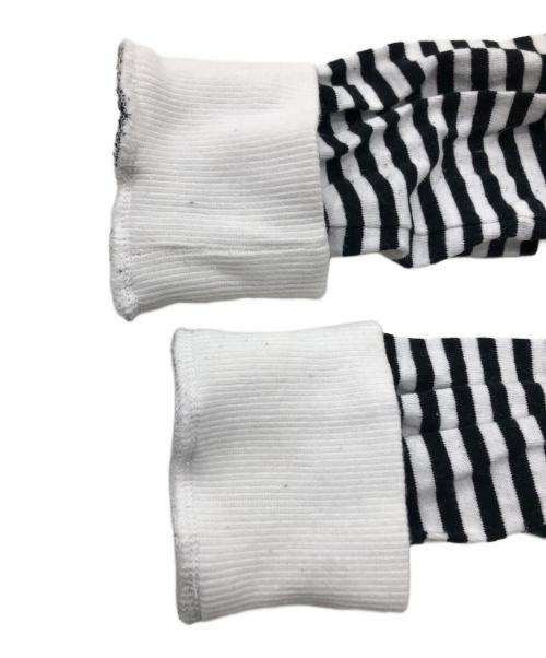 atelier naruse（アトリエナルセ）atelier naruse (アトリエナルセ) cotton border cut&sewn ホワイト×ブラック サイズ:FREEの古着・服飾アイテム