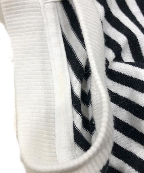 atelier naruse（アトリエナルセ）atelier naruse (アトリエナルセ) cotton border cut&sewn ホワイト×ブラック サイズ:FREEの古着・服飾アイテム