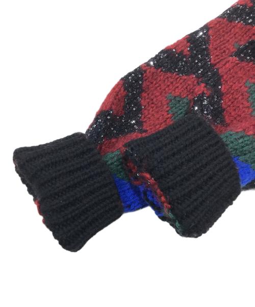 Saint Laurent Paris（サンローランパリ）Saint Laurent Paris (サンローランパリ) ウールモヘアインターシャ カーディガン ブラック サイズ:XLの古着・服飾アイテム