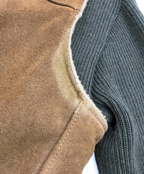 Maison Martin Margiela（メゾンマルタンマルジェラ）Maison Martin Margiela (メゾンマルタンマルジェラ) ニットスエード再構築ドッキングジャケット ブラウン サイズ:TUの古着・服飾アイテム