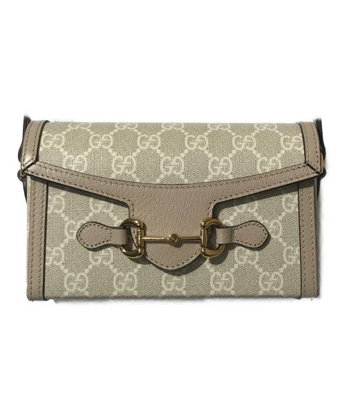 GUCCI（グッチ）GUCCI (グッチ) GGスプリームホースビットショルダーバッグ ベージュの古着・服飾アイテム