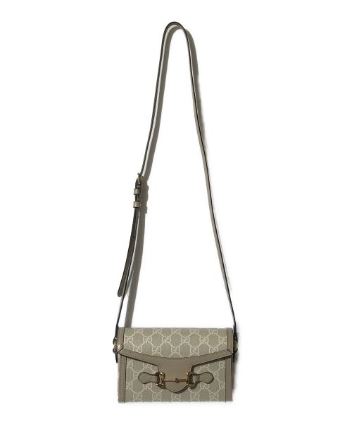 GUCCI（グッチ）GUCCI (グッチ) GGスプリームホースビットショルダーバッグ ベージュの古着・服飾アイテム