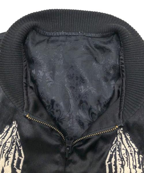 BLACK FLAME（ブラックフレイム）BLACK FLAME (ブラックフレイム) スカジャン ブラック サイズ:15 1/2の古着・服飾アイテム