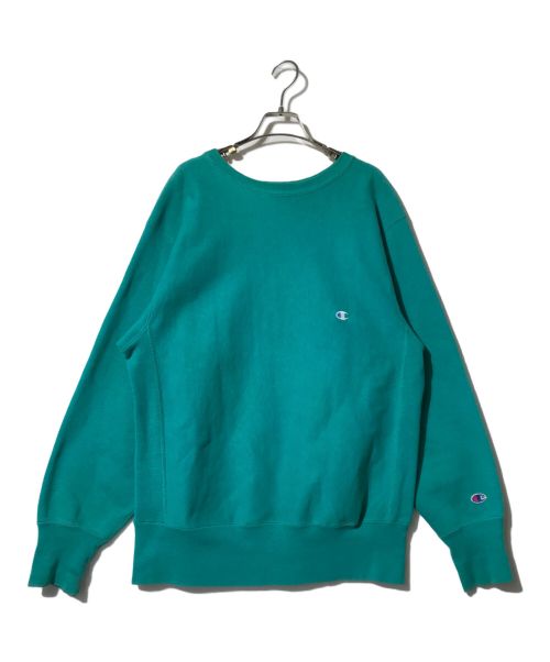 Champion REVERSE WEAVE（チャンピオン リバース ウィーブ）Champion REVERSE WEAVE (チャンピオン リバース ウィーブ) クルーネックスウェット グリーン サイズ:LARGEの古着・服飾アイテム