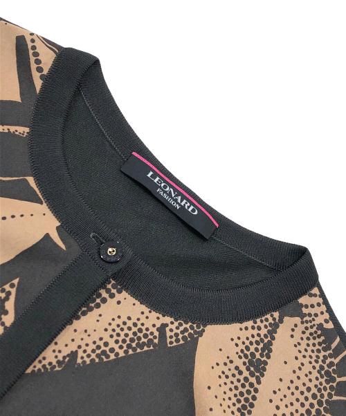 LEONARD（レオナール）LEONARD (レオナール) カンカン素材カーディガン ブラウン サイズ:42の古着・服飾アイテム