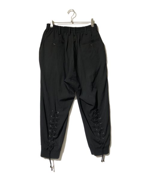 Yohji Yamamoto pour homme（ヨウジヤマモト プールオム）Yohji Yamamoto pour homme (ヨウジヤマモト プールオム) ヒモ開きレースアップパンツ/ジョガーパンツ ブラック サイズ:3の古着・服飾アイテム