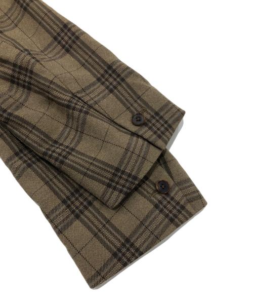 AURALEE（オーラリー）AURALEE (オーラリー) WOOL SERGE CHECK NO COLLAR JACKET ブラウン サイズ:1の古着・服飾アイテム