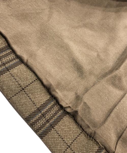 AURALEE（オーラリー）AURALEE (オーラリー) WOOL SERGE CHECK NO COLLAR JACKET ブラウン サイズ:1の古着・服飾アイテム