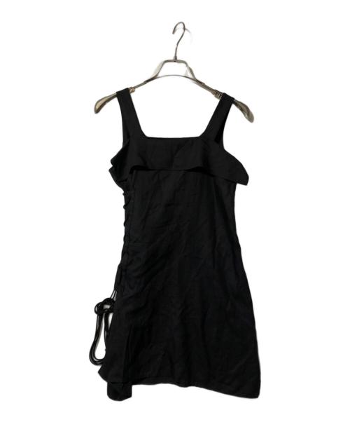 Y's（ワイズ）Y's (ワイズ) CELLULOSE VIYELLA RIGHT LACE UP BLOUSE ブラック サイズ:1の古着・服飾アイテム