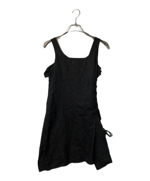 Y's（ワイズ）Y's (ワイズ) CELLULOSE VIYELLA RIGHT LACE UP BLOUSE ブラック サイズ:1の古着・服飾アイテム