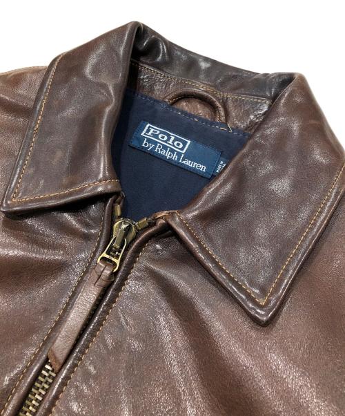 POLO RALPH LAUREN（ポロ・ラルフローレン）POLO RALPH LAUREN (ポロ・ラルフローレン) ホースレザージャケット ブラウン サイズ:Ｓの古着・服飾アイテム