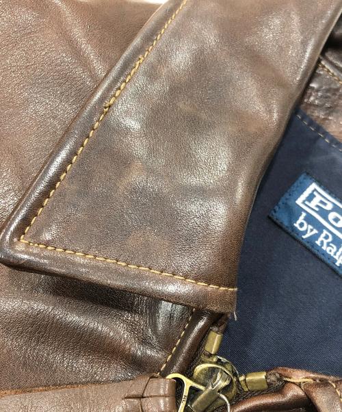 POLO RALPH LAUREN（ポロ・ラルフローレン）POLO RALPH LAUREN (ポロ・ラルフローレン) ホースレザージャケット ブラウン サイズ:Ｓの古着・服飾アイテム