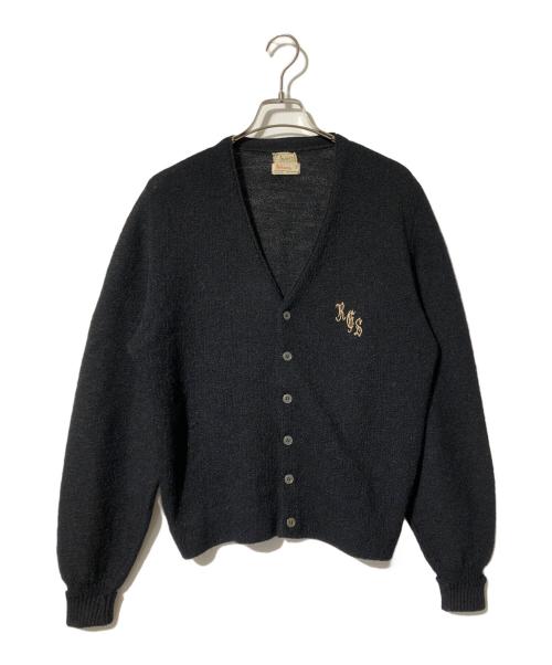 USED（ユーズド）USED (ユーズド) ヴィンテージブラックモヘアウールカーディガン ネイビー サイズ:Sの古着・服飾アイテム