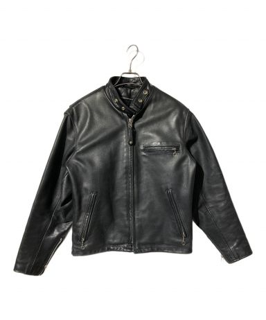 38size✨schott トラッカージャケット ボア 黒 ライナー 牛革 中古・古着通販】Schott (ショット) ライナー付きトラッカー