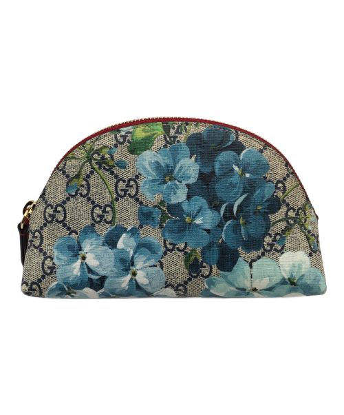 GUCCI（グッチ）GUCCI (グッチ) GGブルームス ポーチ ブルーの古着・服飾アイテム
