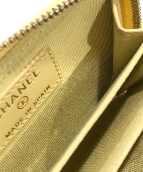 CHANEL（シャネル）CHANEL (シャネル) キャビアスキンコインパース イエローの古着・服飾アイテム