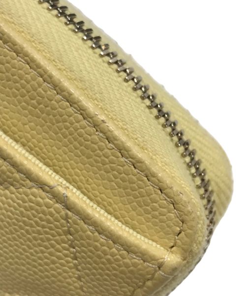 CHANEL（シャネル）CHANEL (シャネル) キャビアスキンコインパース イエローの古着・服飾アイテム