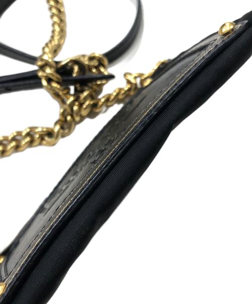 PRADA（プラダ）PRADA (プラダ) ナイロンチェーンミニショルダーバッグ ゴールド×ブラックの古着・服飾アイテム