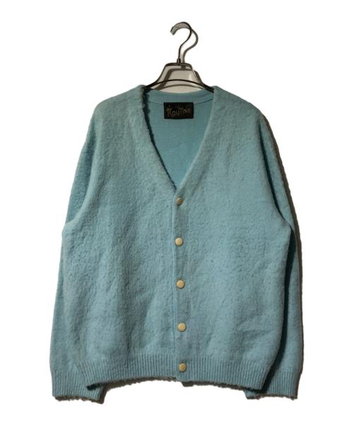 ROUTINE（ルーティン）ROUTINE (ルーティン) シャギーウールカーディガン ブルー サイズ:Fの古着・服飾アイテム