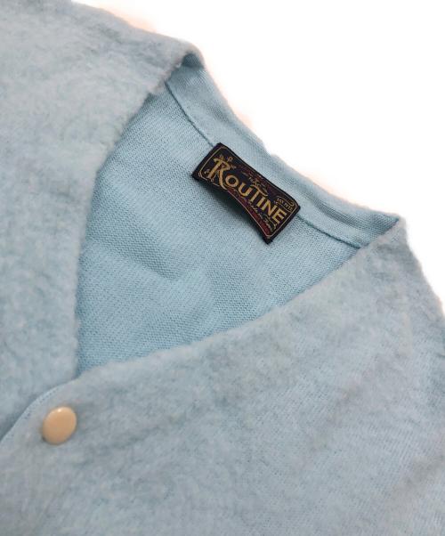 ROUTINE（ルーティン）ROUTINE (ルーティン) シャギーウールカーディガン ブルー サイズ:Fの古着・服飾アイテム