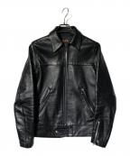 666 LEATHER WEARトリプルシックス レザーウェア）の古着「シングルライダースジャケット」｜ブラック